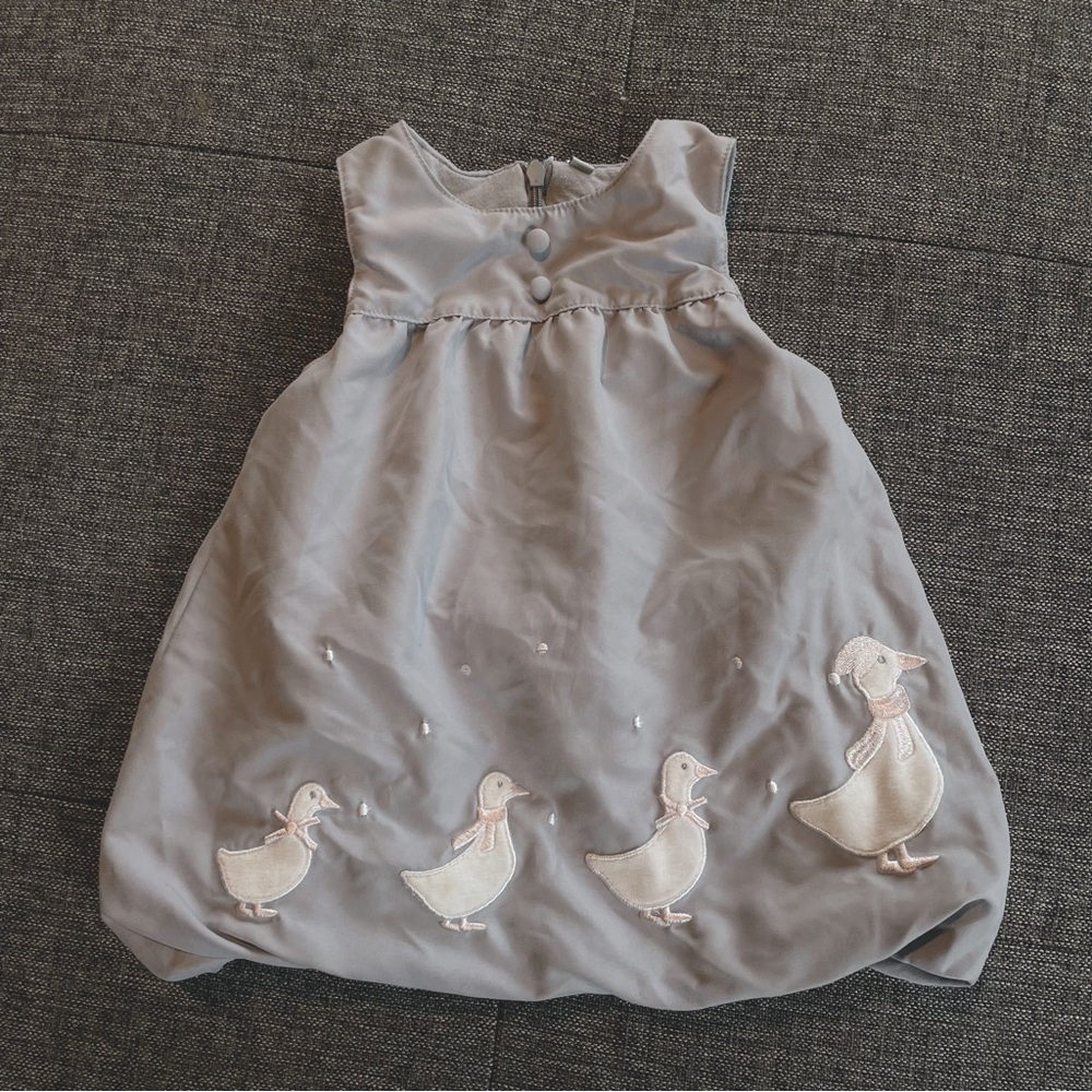 Baby 6M insulated dress / goose pattern dress